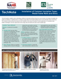 Installation of Common Insulation Types: Wood-Frame Walls and Attics