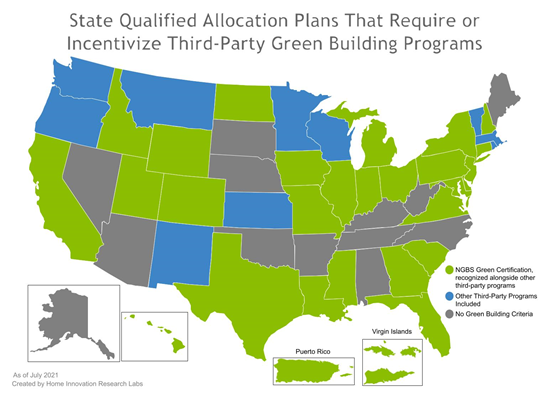 State Qualified Allocation Plans That Require or Incentivize Third-Party Green Building Programs